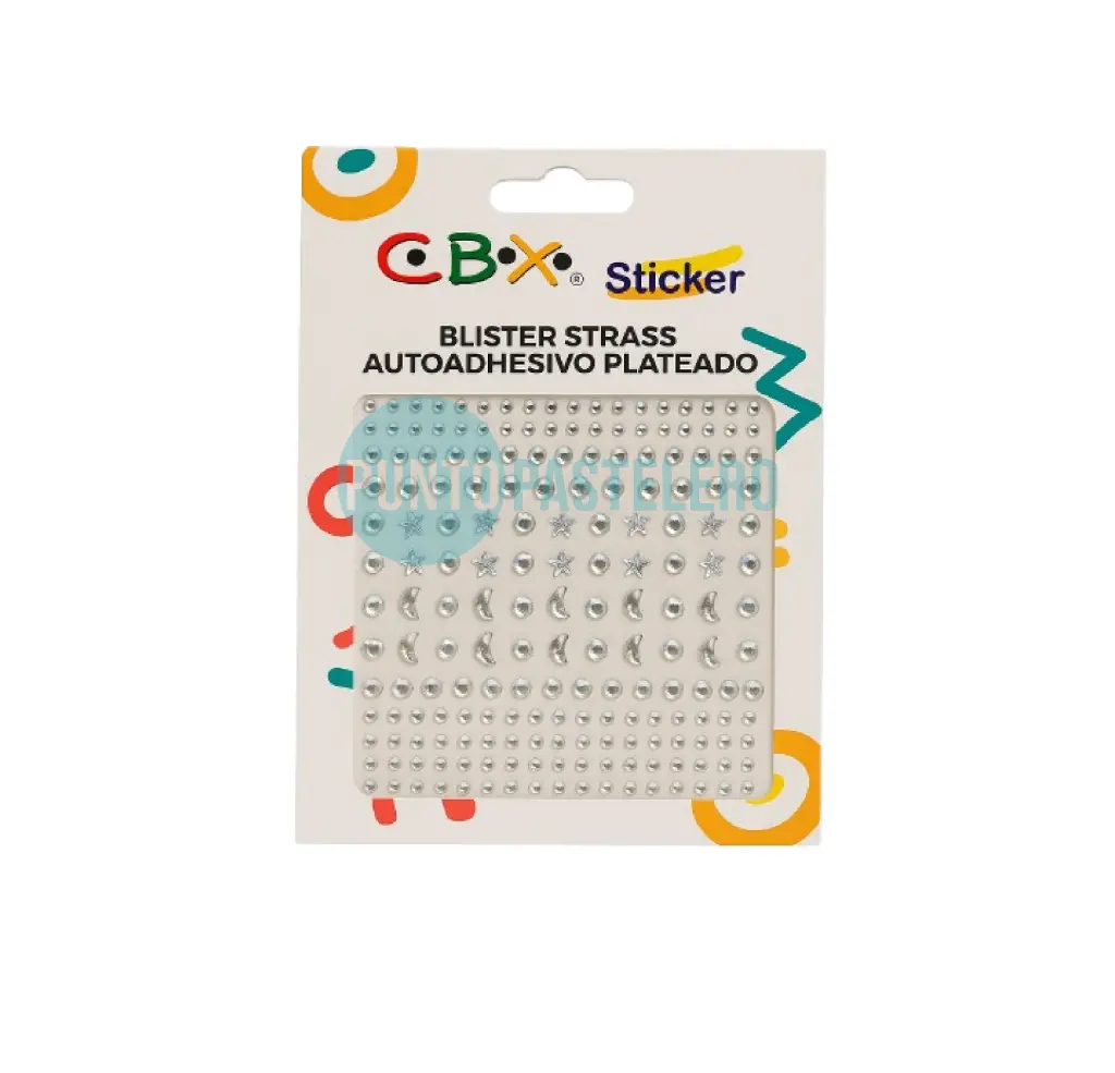 BLISTER STRASS AUTOADHESIVO PLATEADO CBX