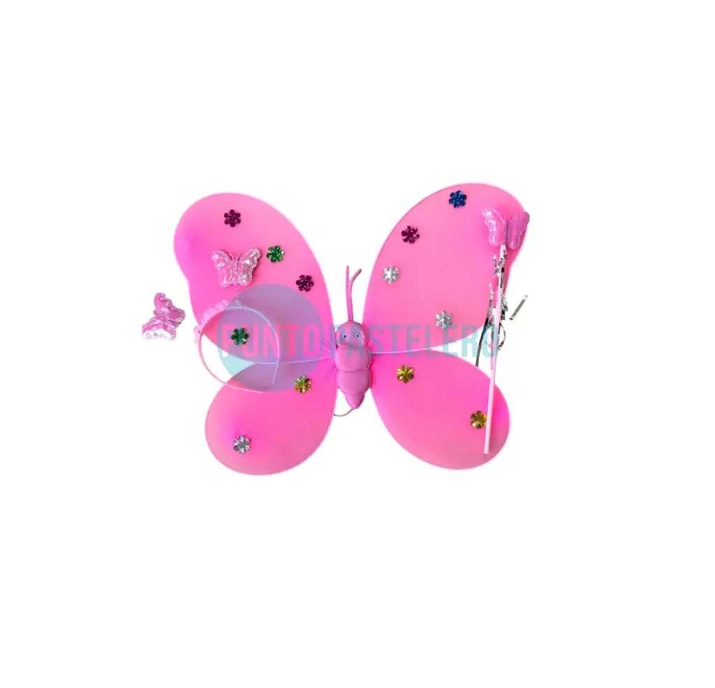 ALAS MARIPOSA FLOR ROSA