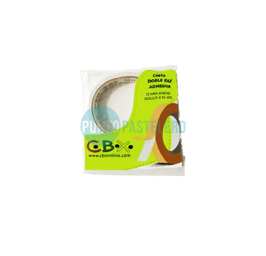 CINTA DOBLE FAZ ADHESIVA 12MM CBX (X 10 MT.)