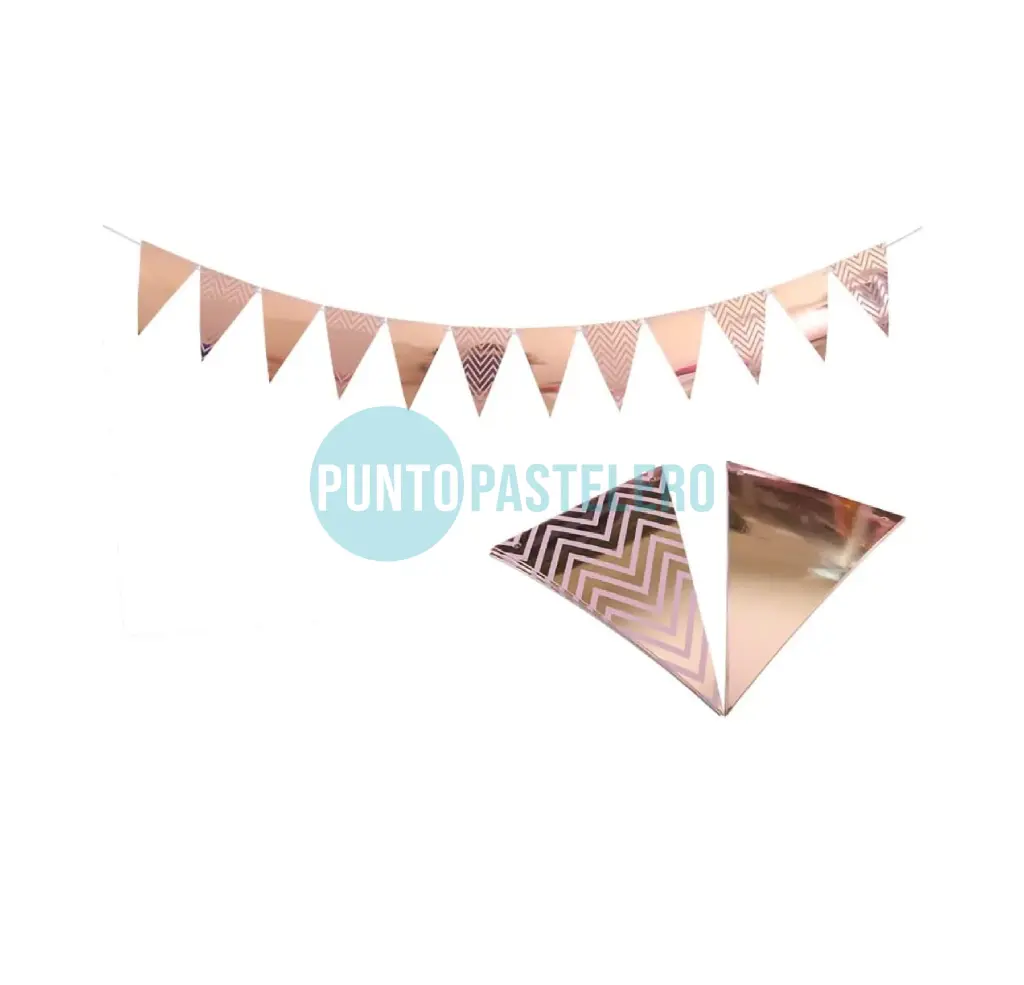 BANDERIN TRIANGULAR ZIG ZAG ROSA GOLD