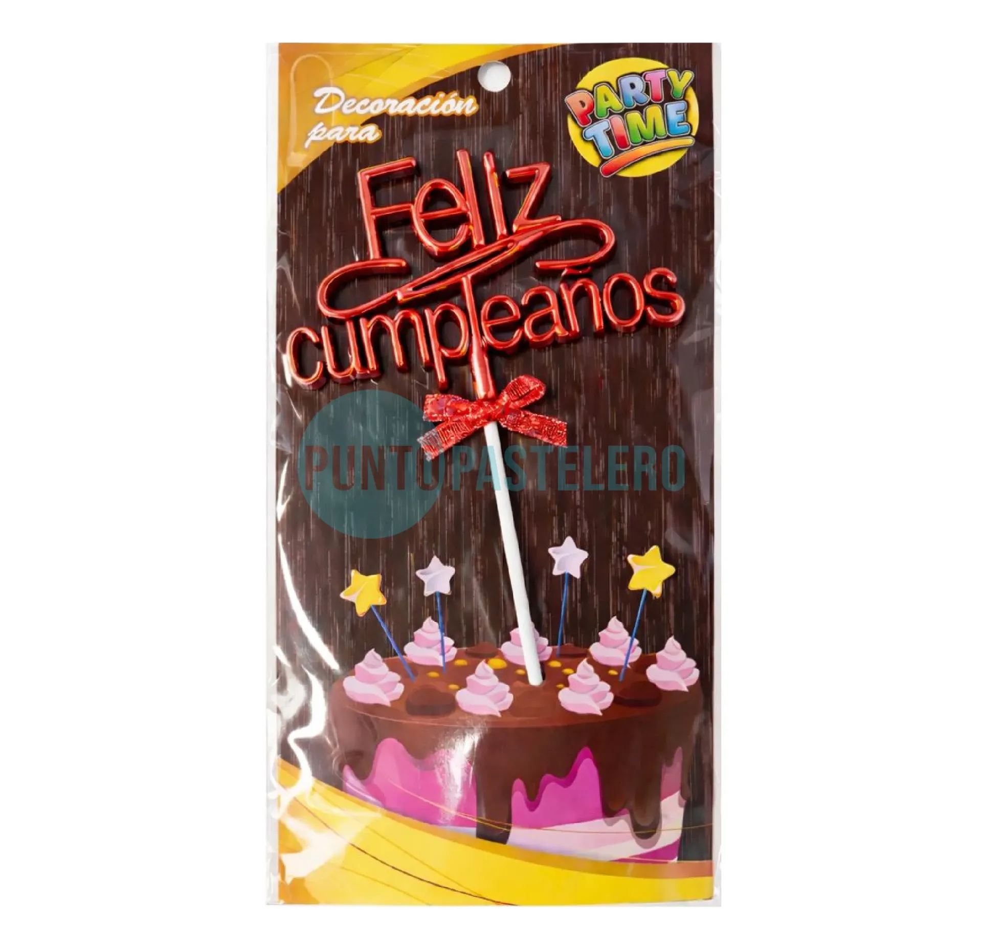 ADORNO PINCHE FELIZ CUMPLEAÑOS ROJO PARTY TIME