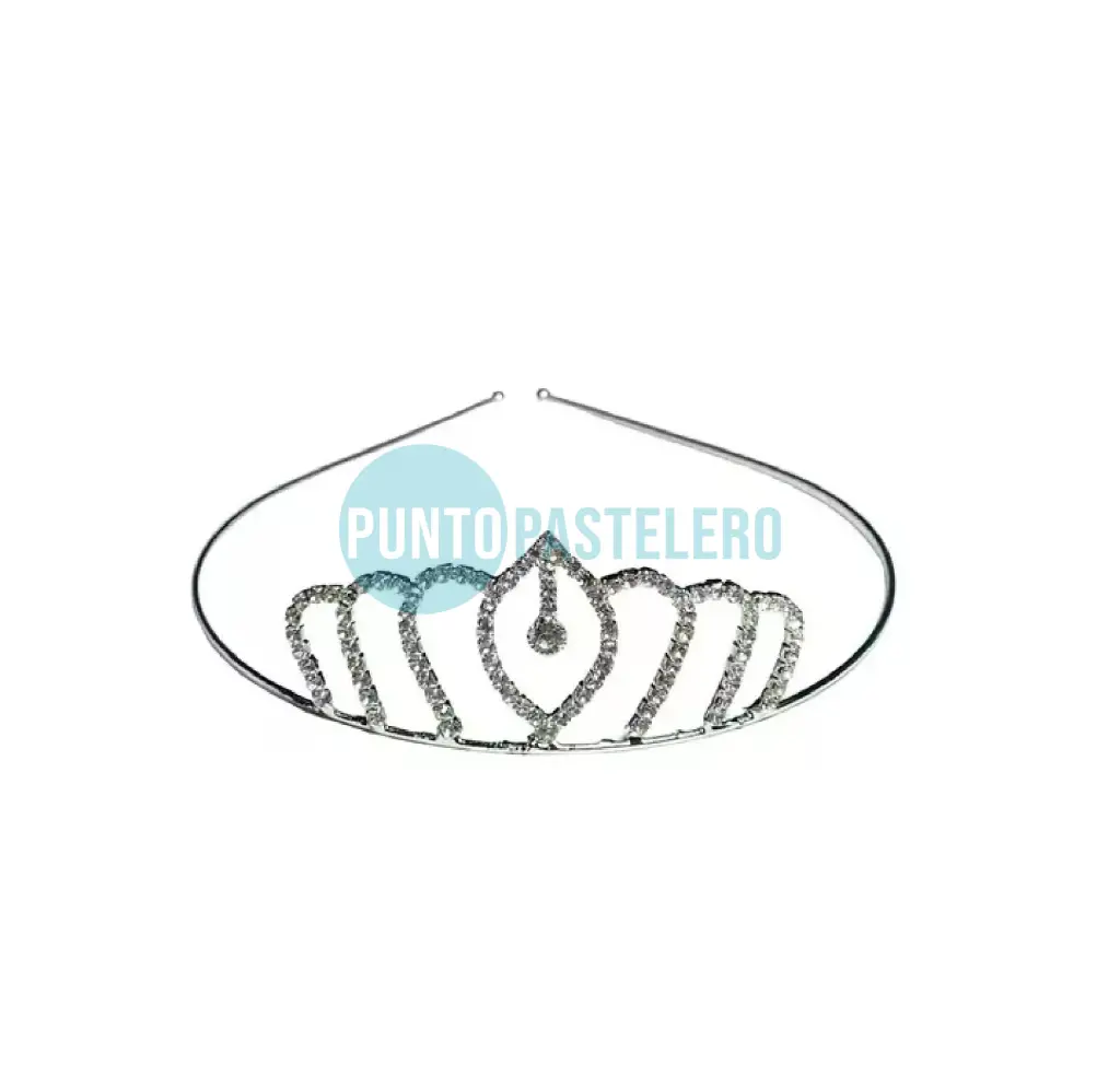 TIARA DE STRASS PLATEADA