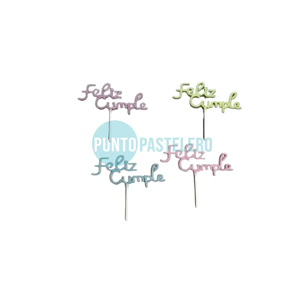 ADORNO PINCHE FELIZ CUMPLE (COLORES FLUO)
