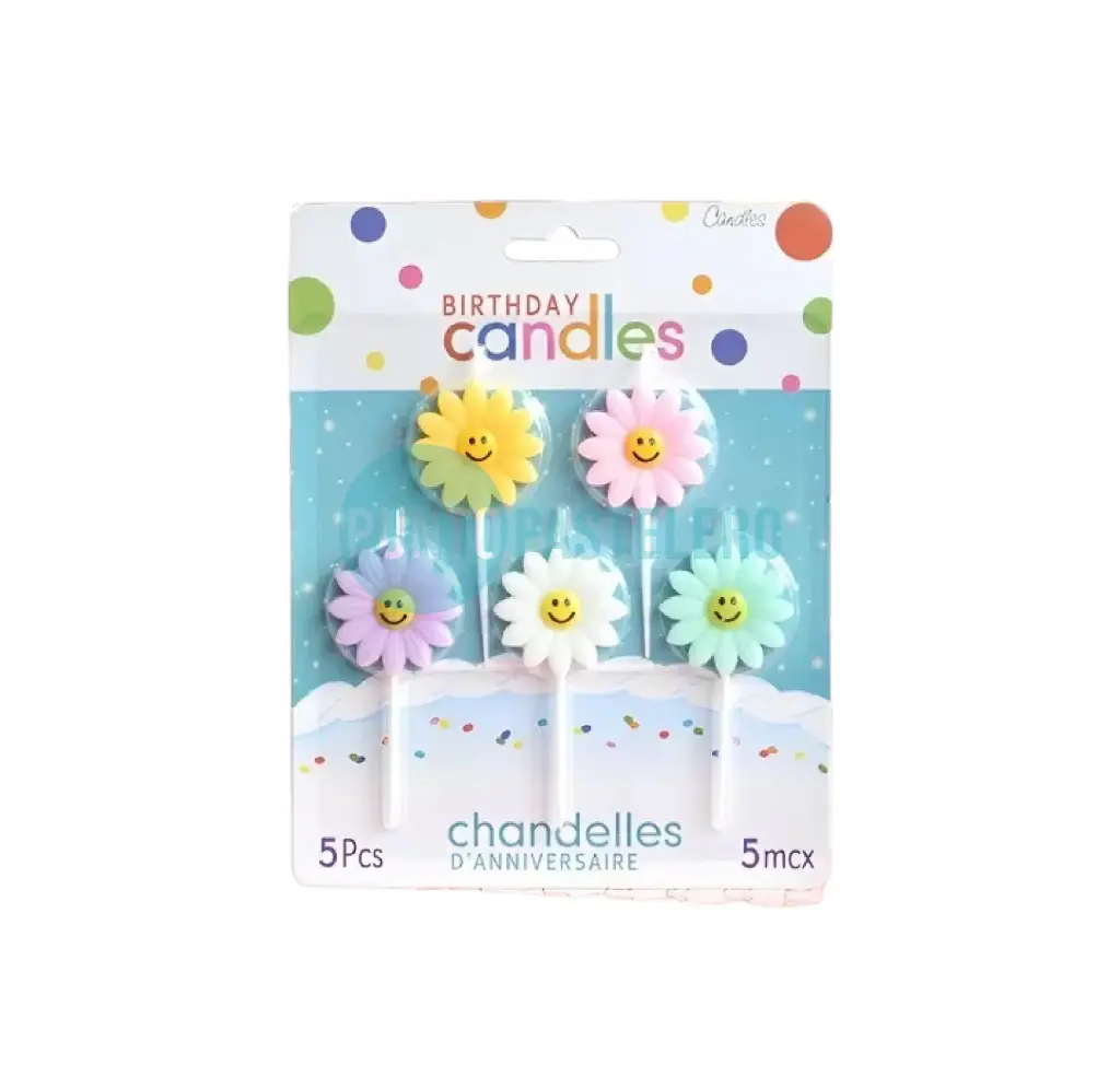 VELAS MARGARITAS COLOR PASTEL SURTIDO (5 U.)