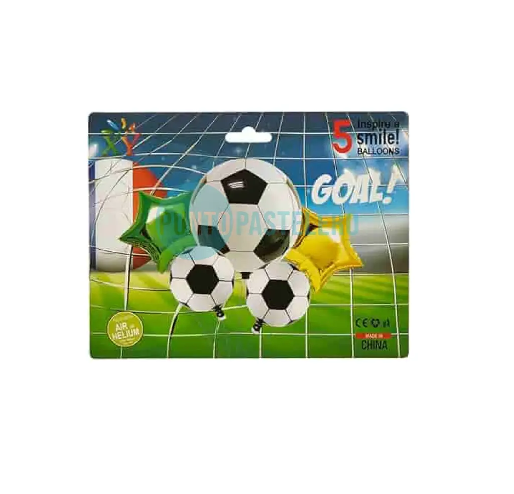 SET DE GLOBOS FUTBOL CON ESTRELLAS (5 PZ)