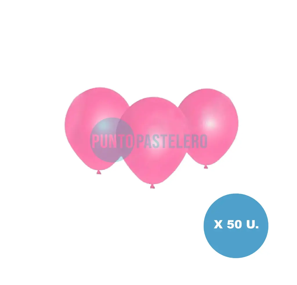 PACK GLOBO FIESTA LOCA LISO 9" ROSA (X 50 U.)