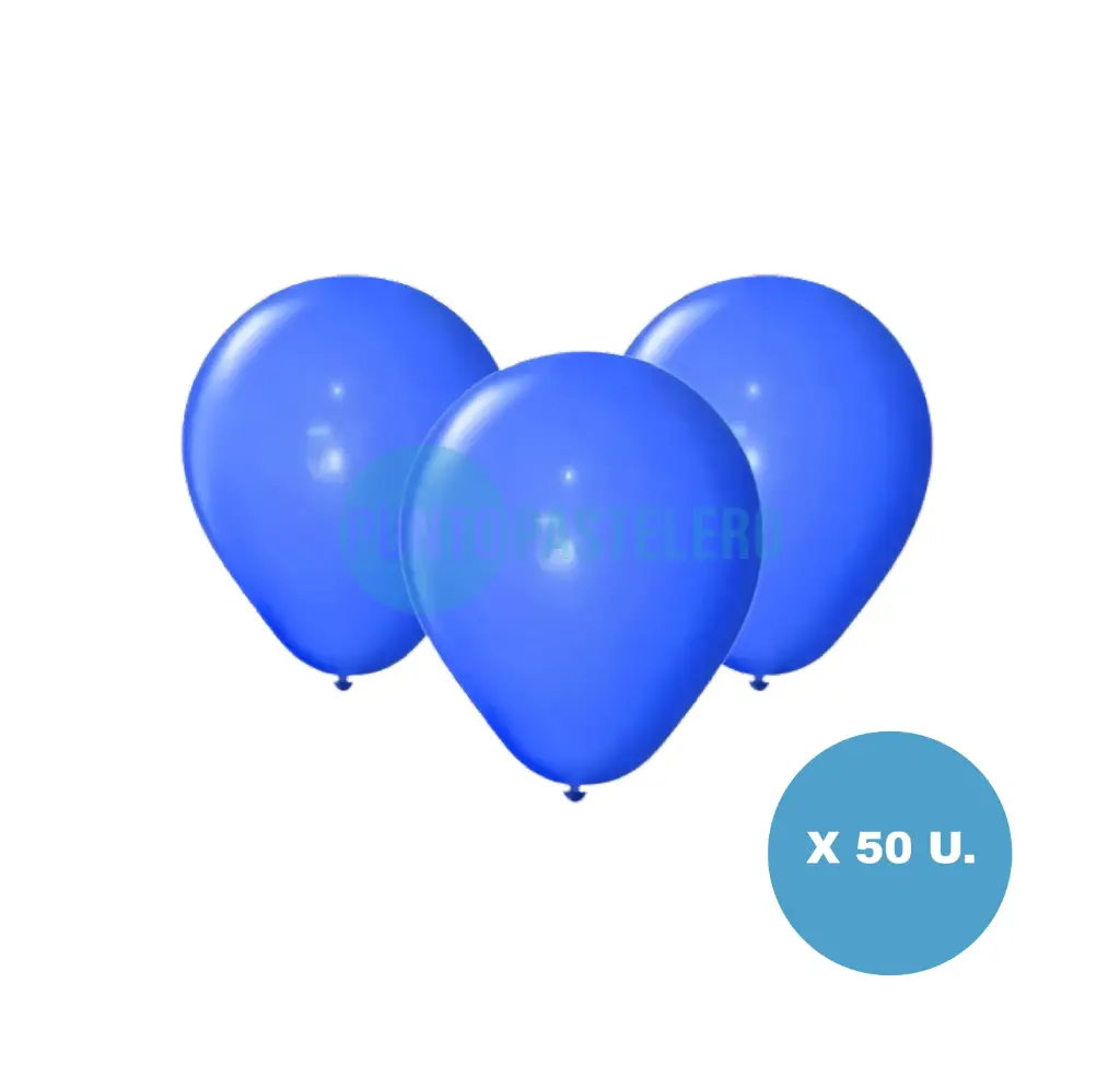 PACK GLOBO FIESTA LOCA LISO 9" AZUL (X 50 U.)