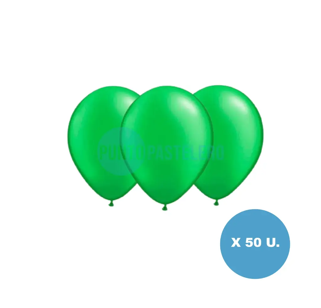 PACK GLOBO FIESTA LOCA LISO 9" VERDE OSCURO (X 50 U.)