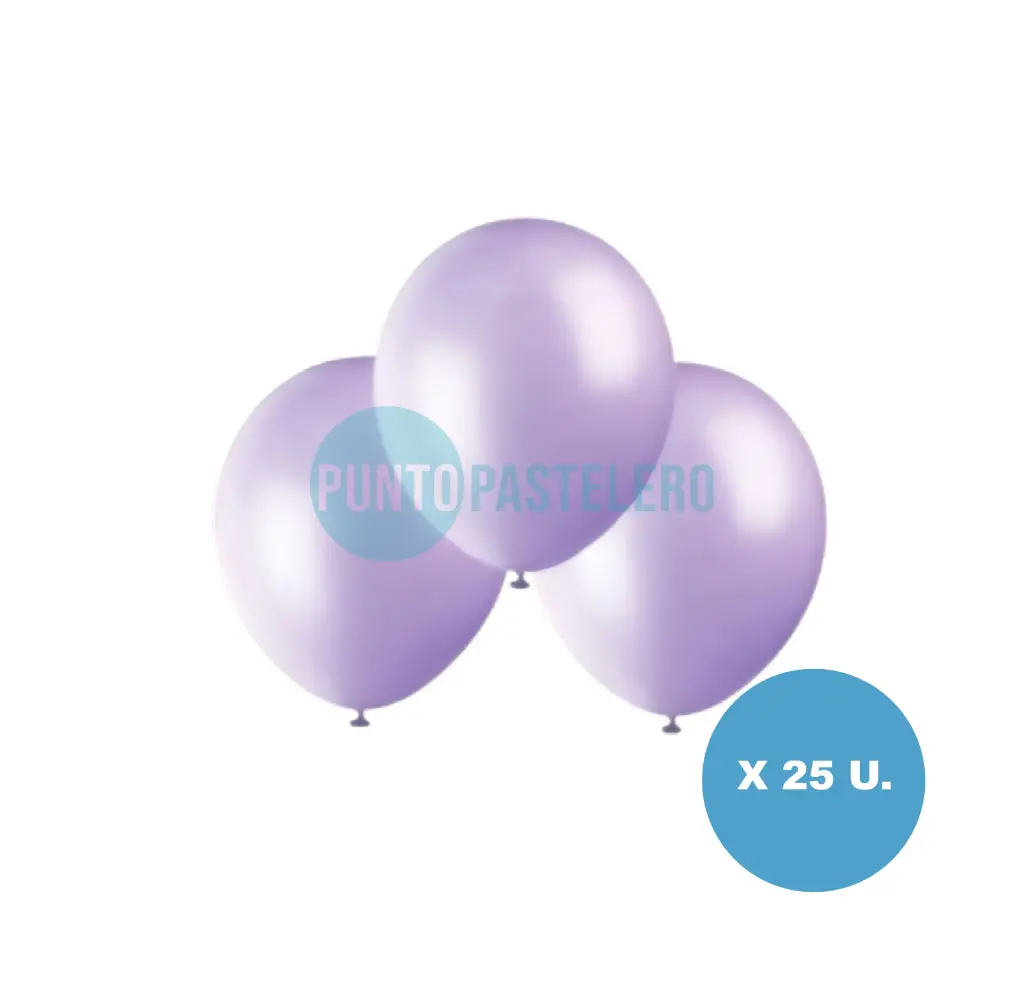 PACK GLOBO FIESTA LOCA VIOLETA PASTEL 12" (X 25 U.)