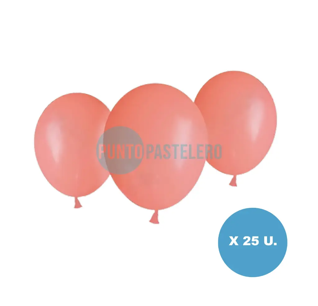 PACK GLOBO FIESTA LOCA SALMON PASTEL 12" (X 25 U.)