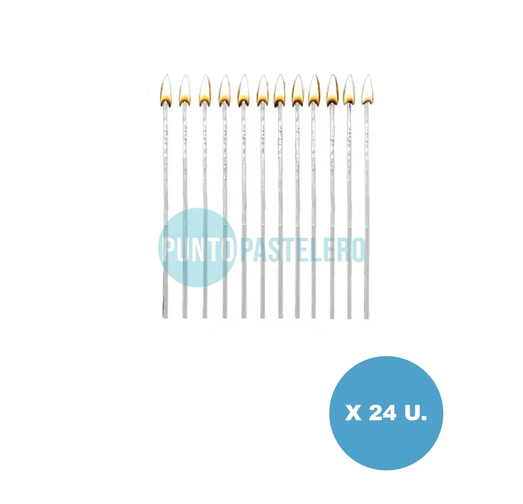 [7798067791162] PACK VELA FINITA BICHITO DE LUZ BLANCO 15 CM (X 24 U.)