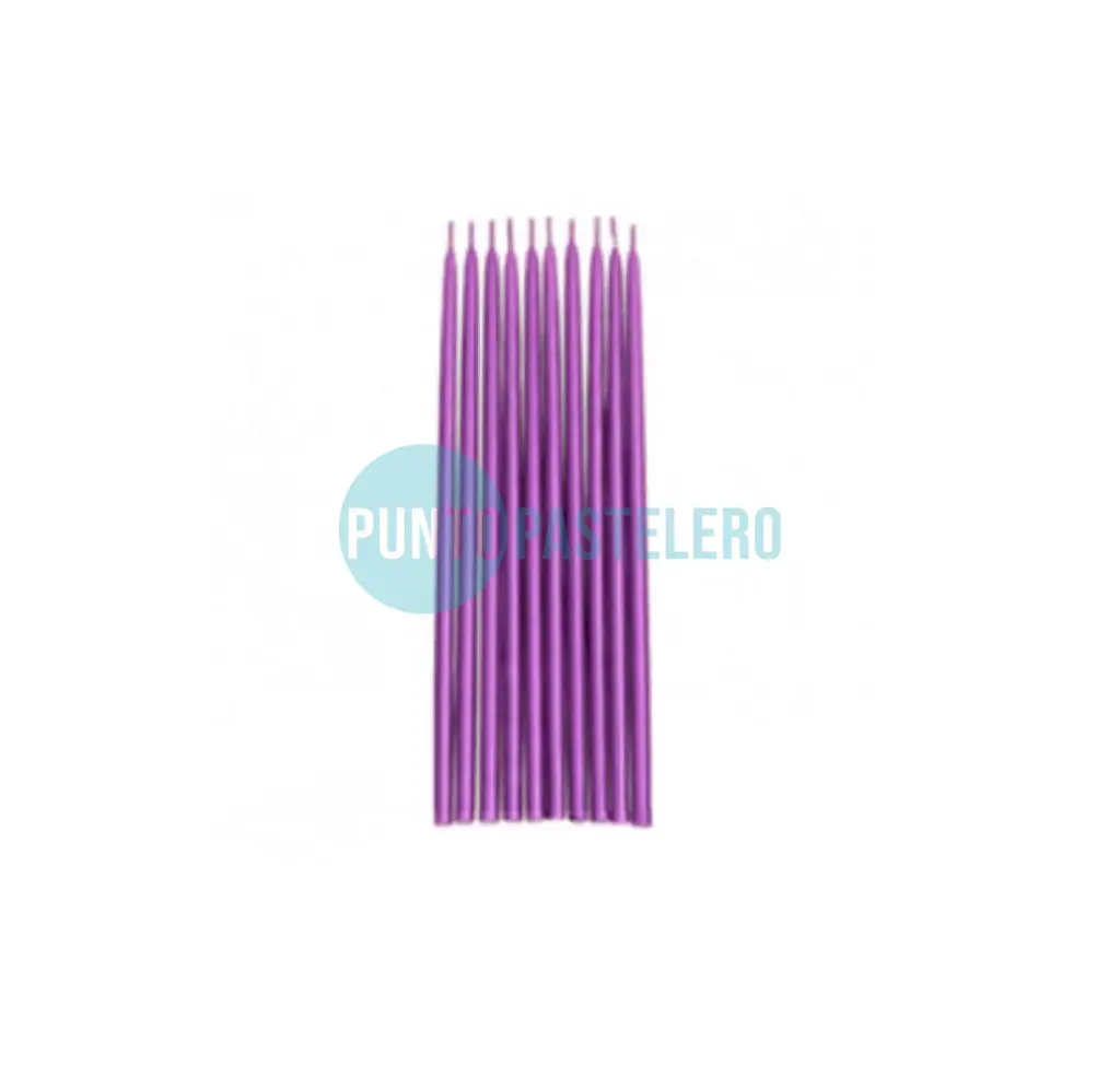 VELA PERLADA 10 CM VIOLETA (X 10 U.)