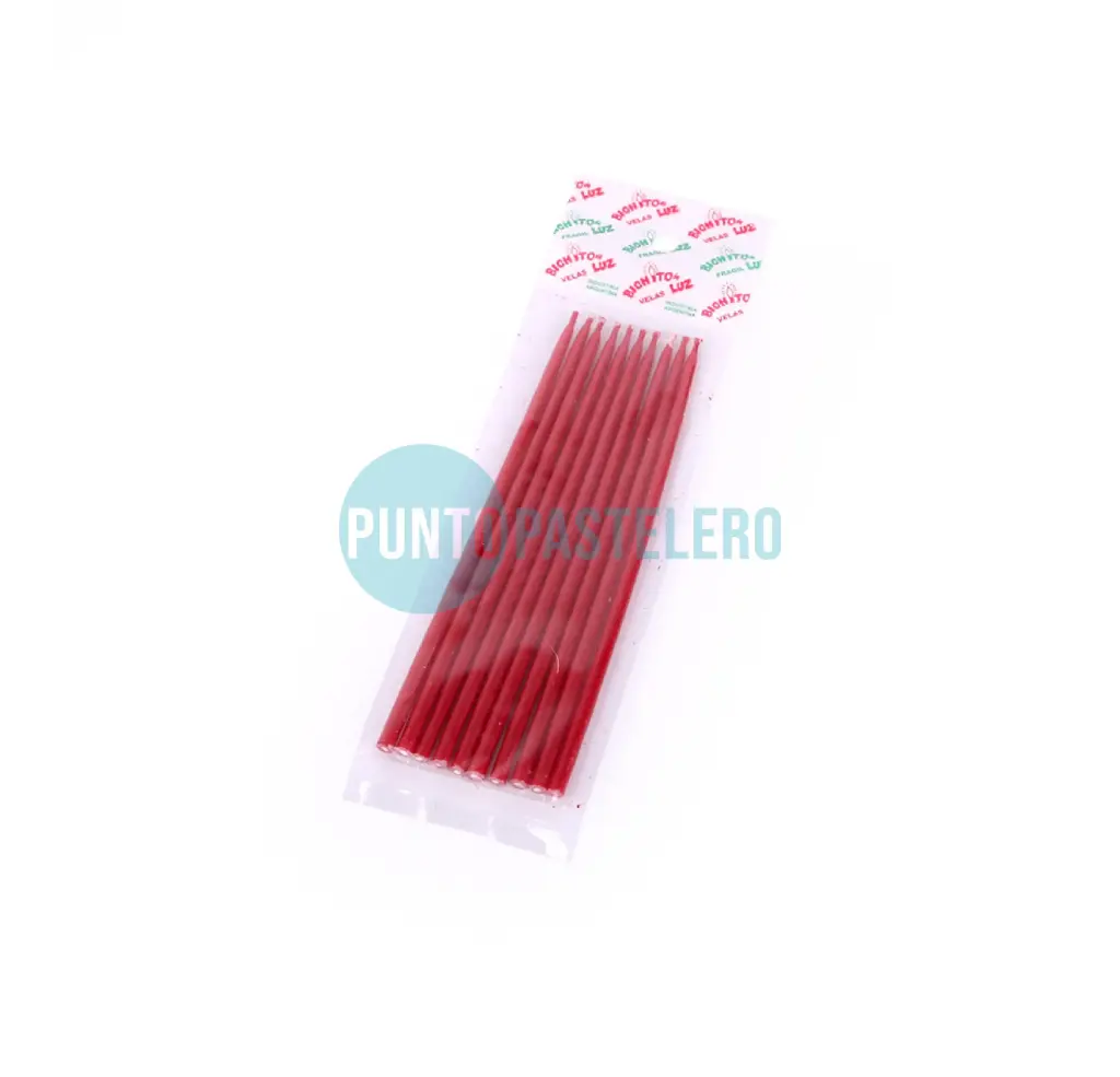 VELA PERLADA 10 CM ROJO (X 10 U.)