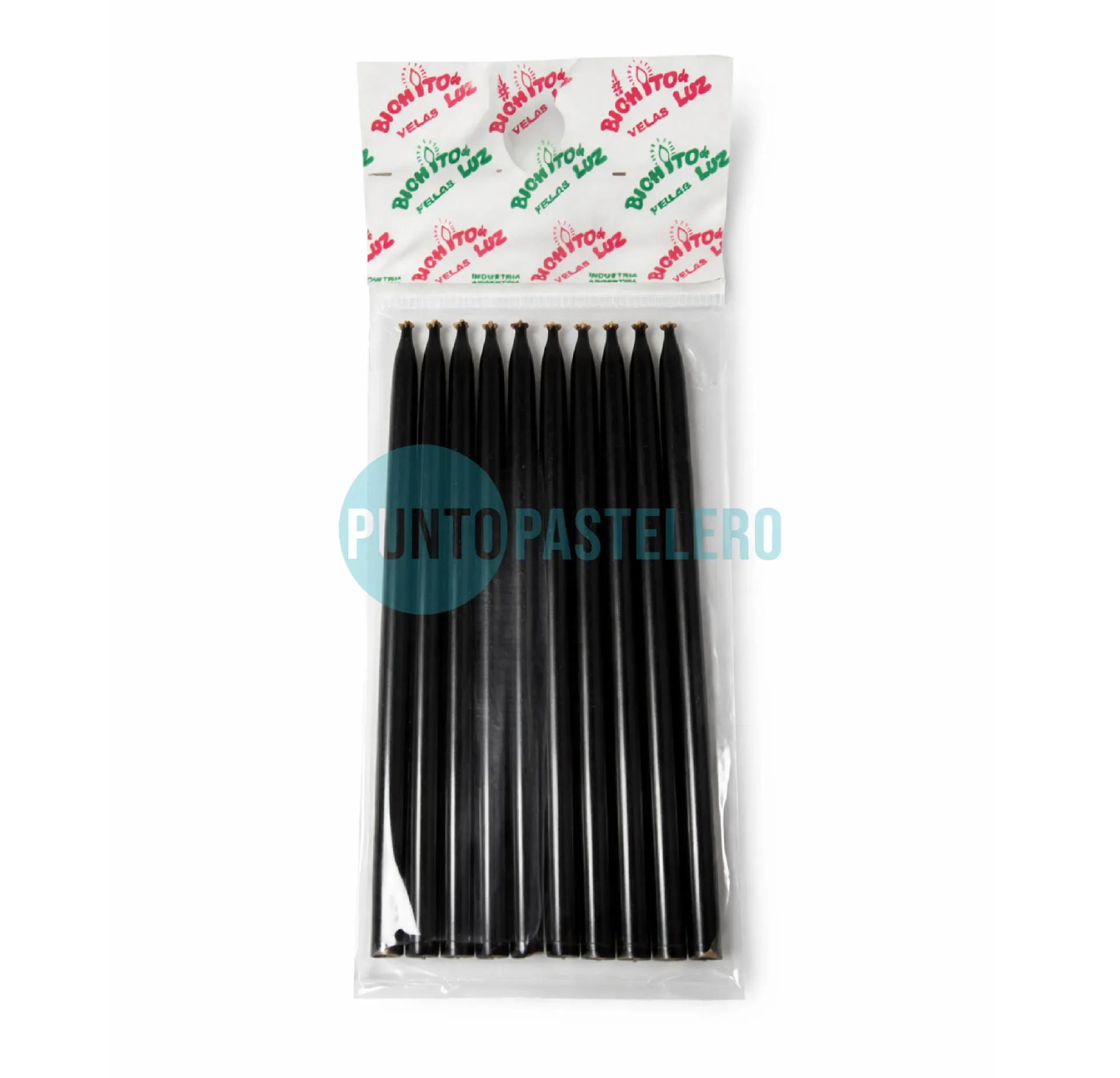 VELA PERLADA 10 CM NEGRO (X 10 U.)