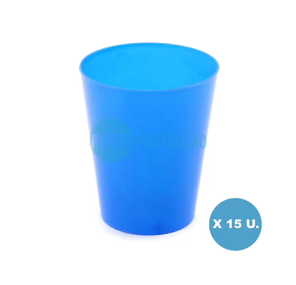 VASO 180 CC FLEXIBLE AZUL (15 U.)