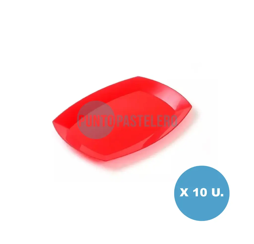 PLATO BANDEJA KOVALPLAST 20X28 ROJO (10 U.)