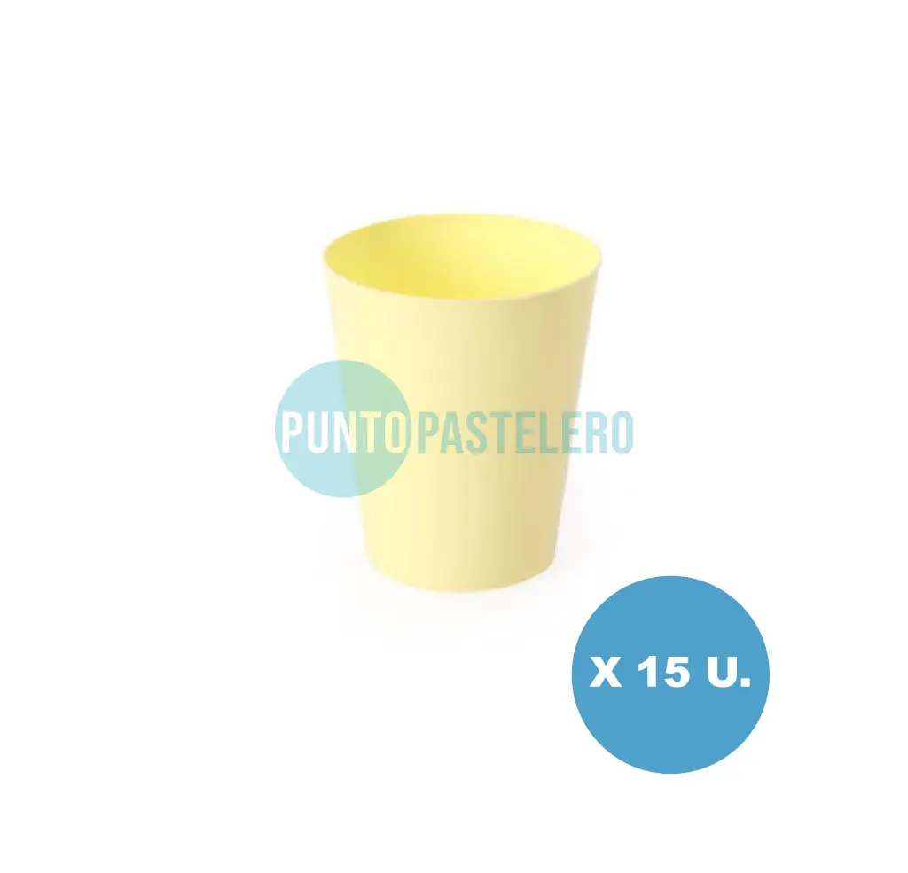 VASO 180 CC FLEXIBLE AMARILLO PASTEL (15 U.)