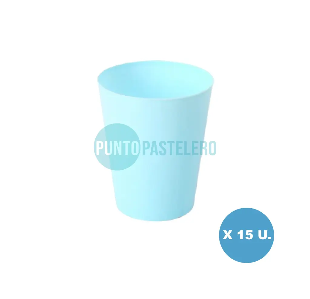 VASO 180 CC FLEXIBLE CELESTE PASTEL (15 U.)