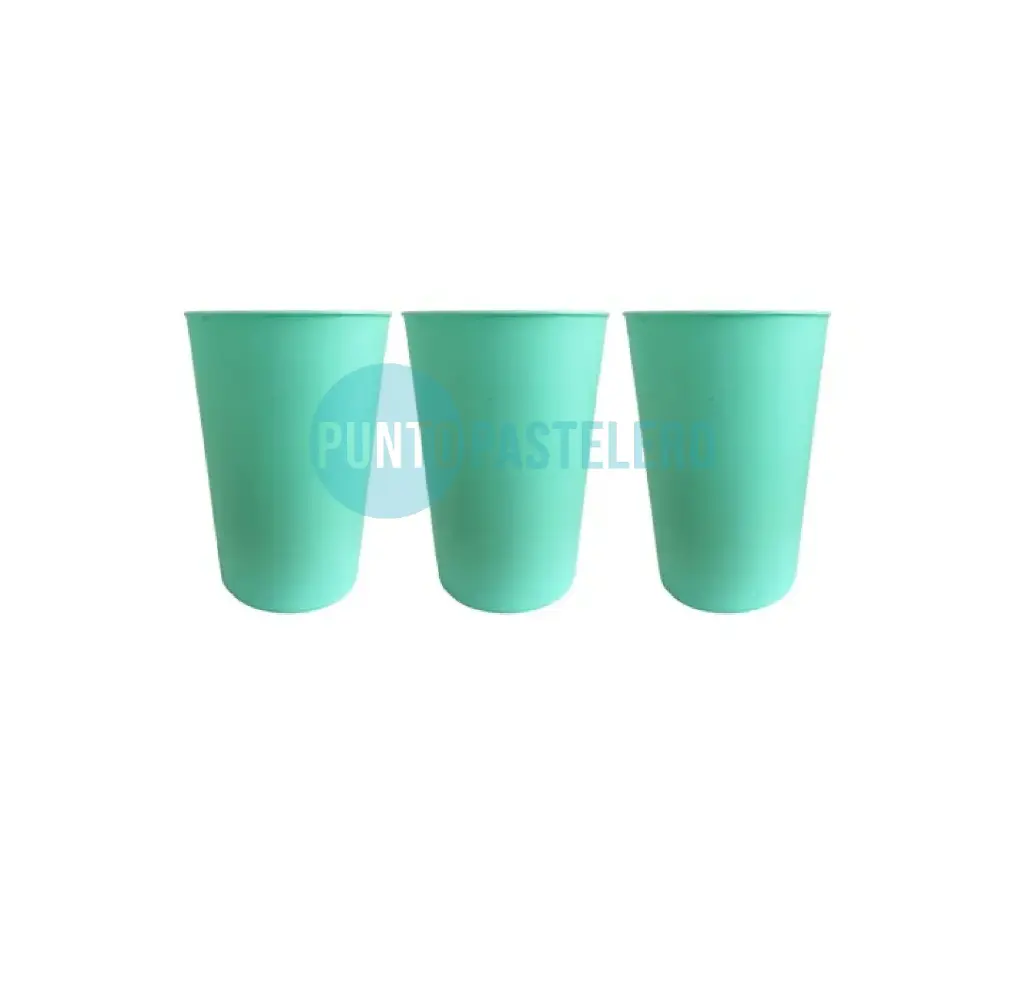 VASO 180 CC FLEXIBLE VERDE PASTEL (15 U.)