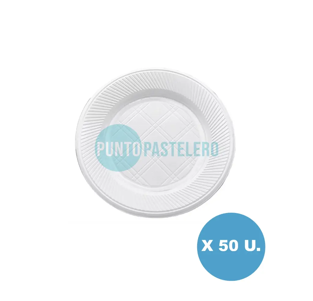 PLATO DESCARTABLE BANPLAST BLANCO 17 CM (X 50 U.)