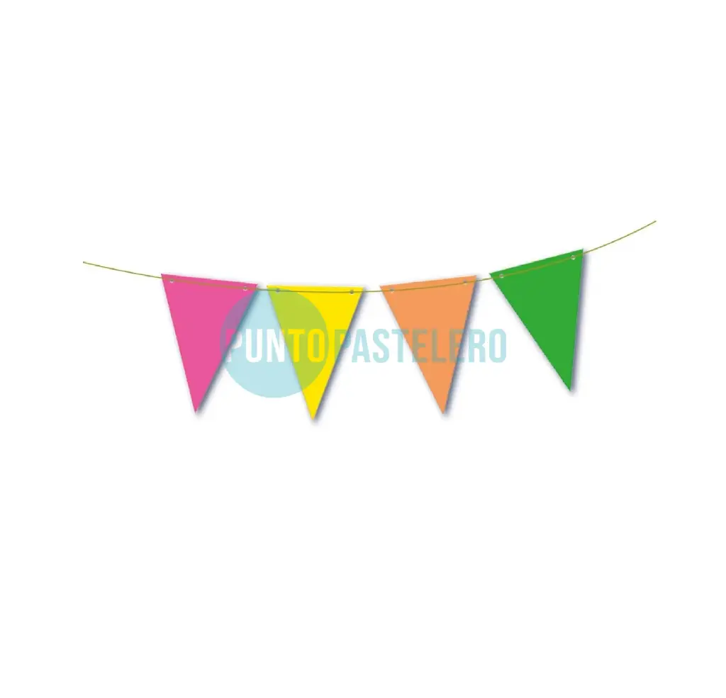 BANDERIN PLASTICO TRIANGULAR LISO FLUO