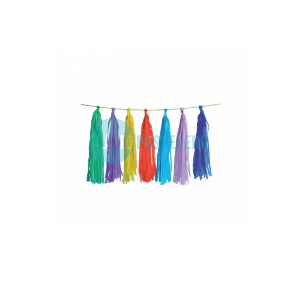 GUIRNALDA BANDERIN PLASTICO FLECOS MULTICOLOR (4 MT.)