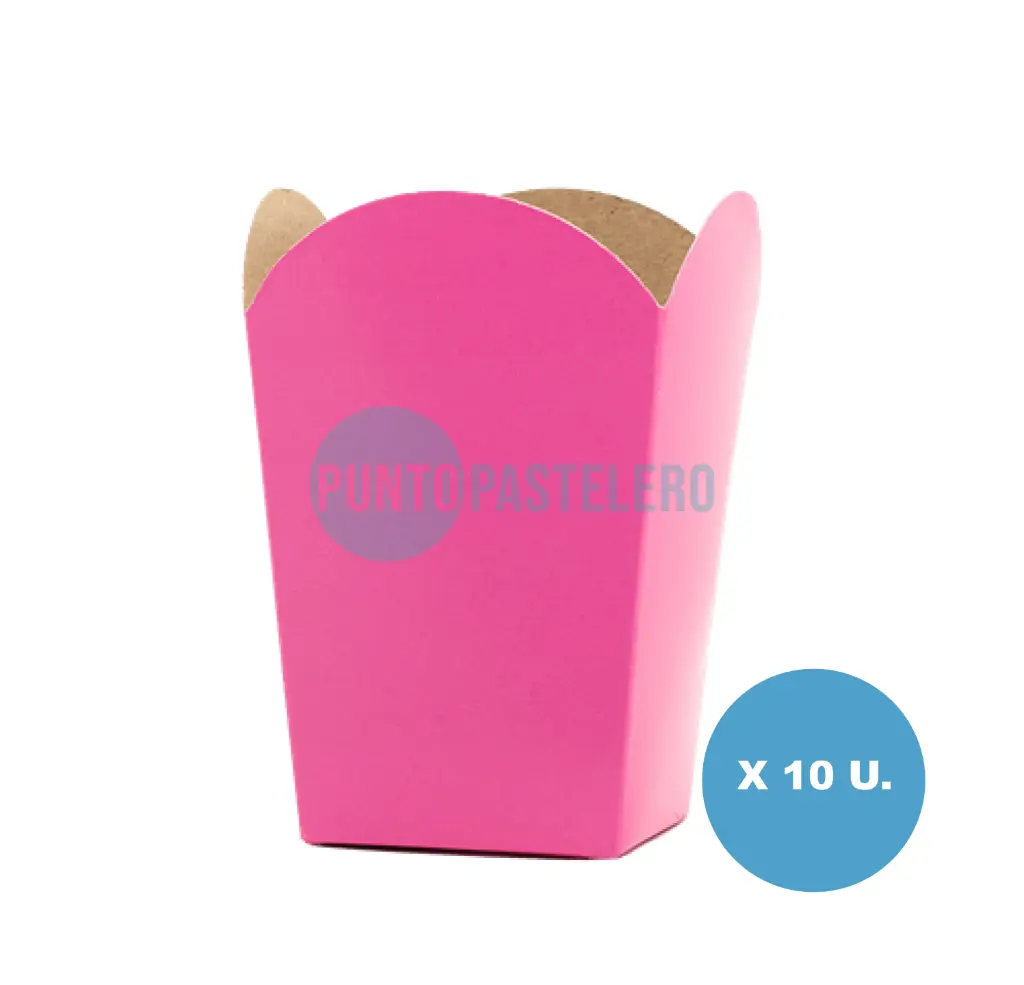 CAJITA POCHOCLERA/GOLOSINERA ROSA (10 U.)