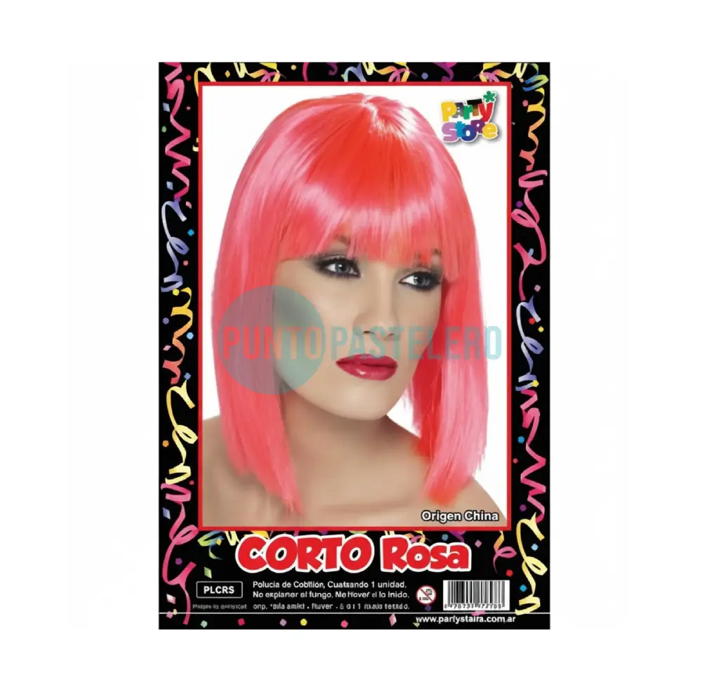 [7798147972900] PELUCA LACIA CORTA ROSA PARTY STORE
