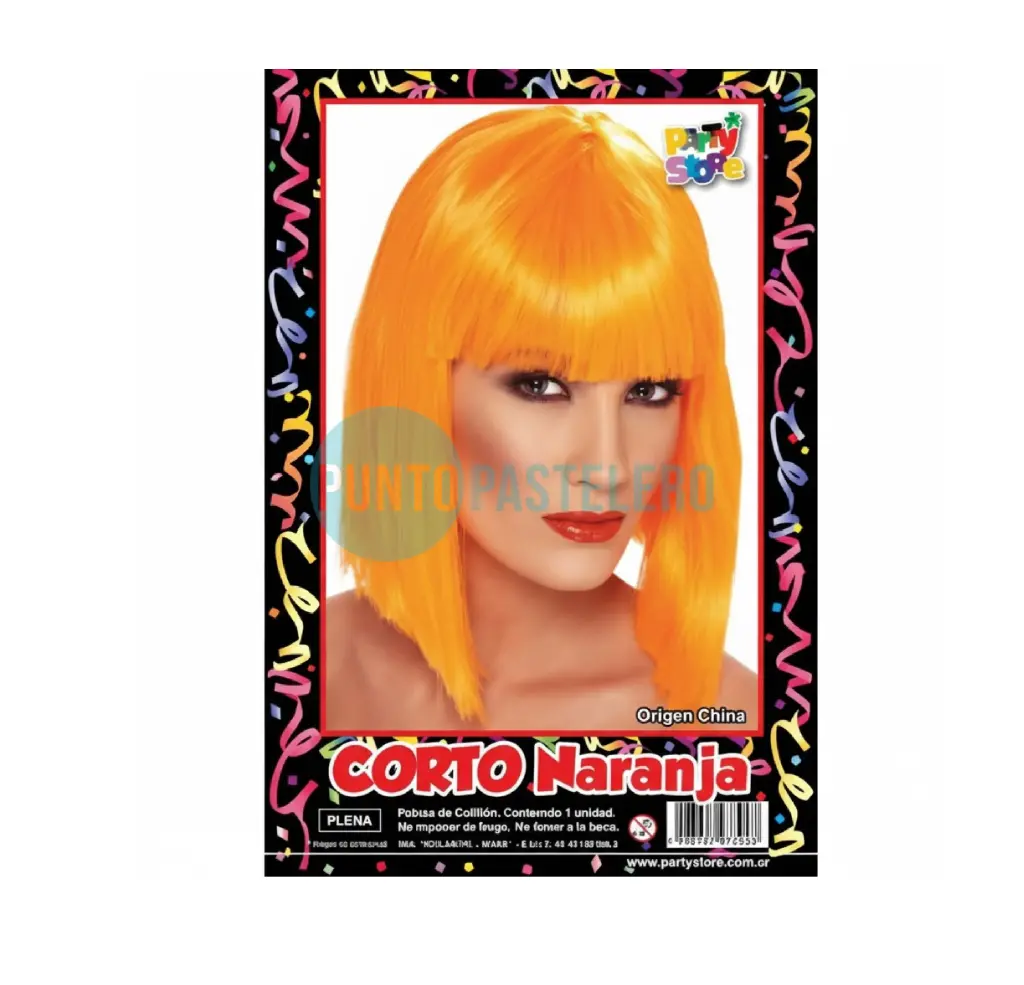 PELUCA LACIA CORTA NARANJA PARTY STORE