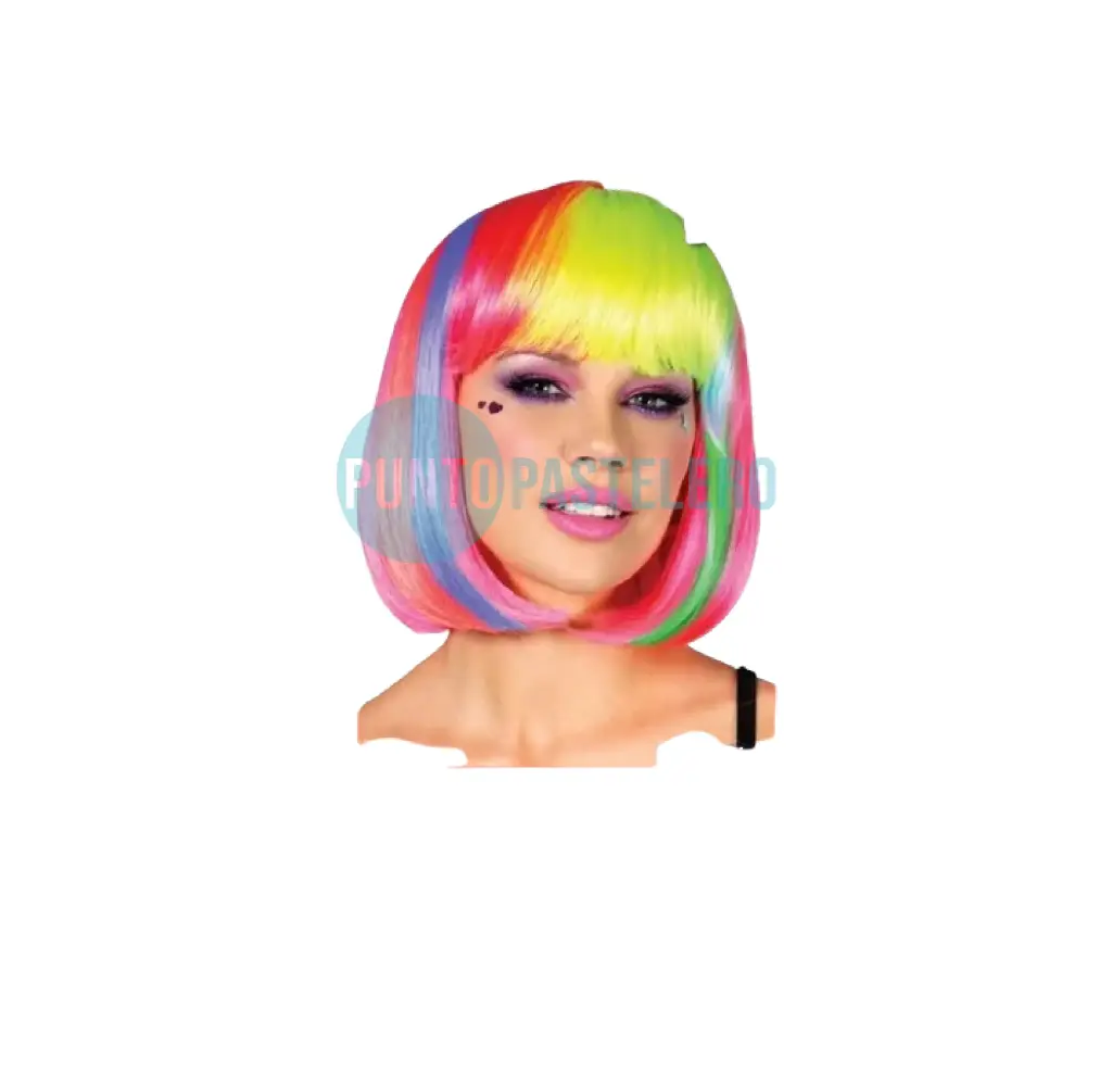 PELUCA LACIA CORTA MULTICOLOR PARTY STORE