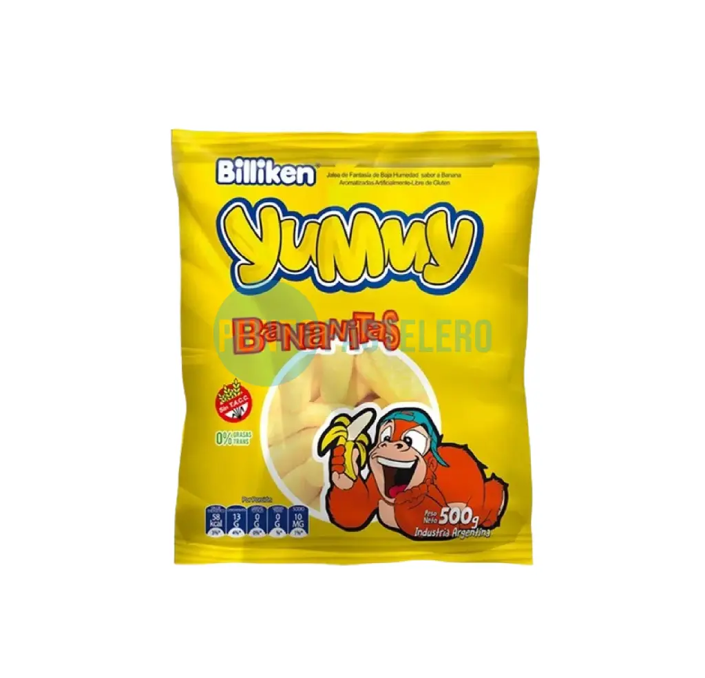 [7798186032948] GOMITAS BILLIKEN YUMMY BANANITAS (X 500 GR.)