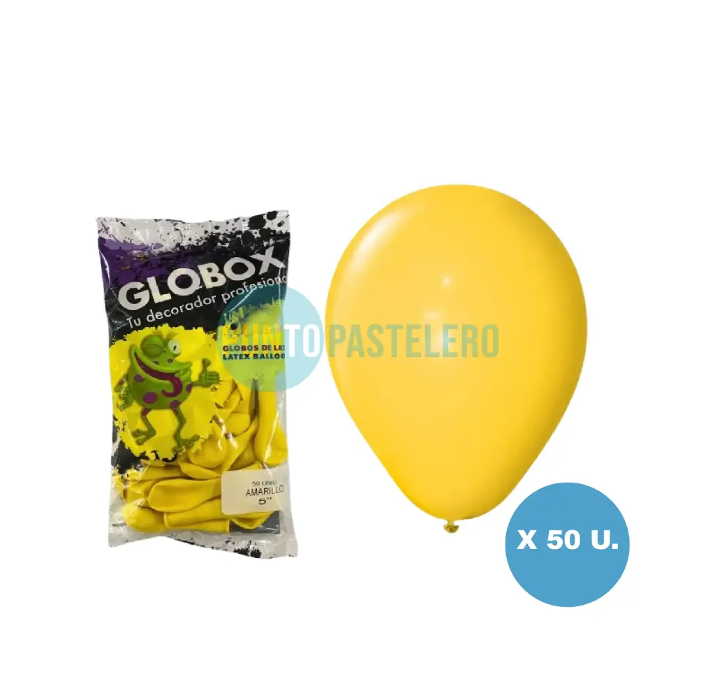 PACK GLOBO GLOBOX PERLADO 12" AMARILLO (X 50 U.)