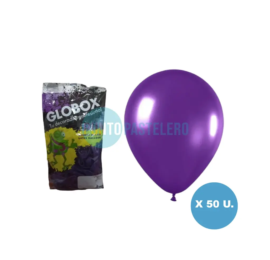 PACK GLOBO GLOBOX PERLADO 12" VIOLETA (X 50 U.)