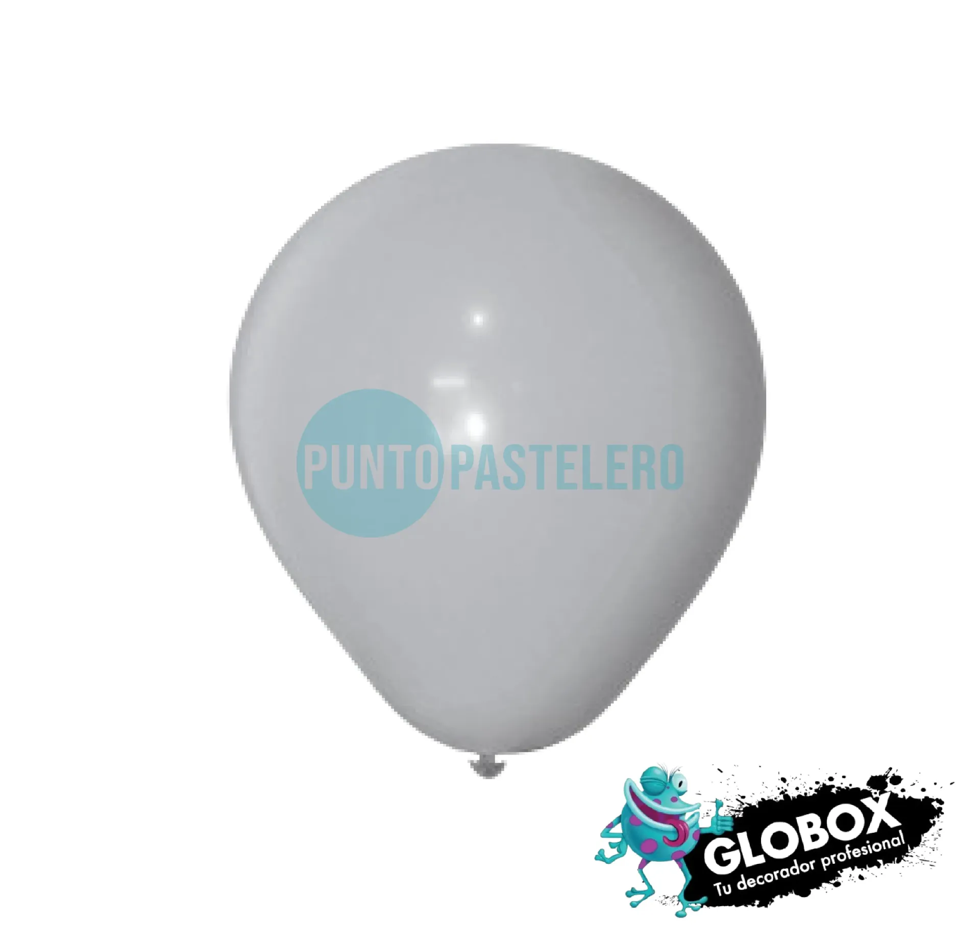 PACK GLOBO GLOBOX PERLADO 5" PLATEADO (X 50 U.)