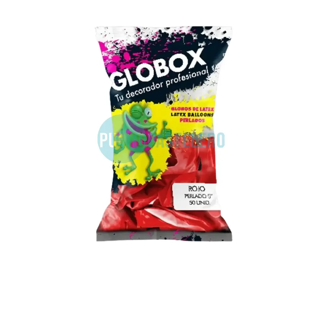 PACK GLOBO GLOBOX PERLADO 5" BORDO (X 50 U.)