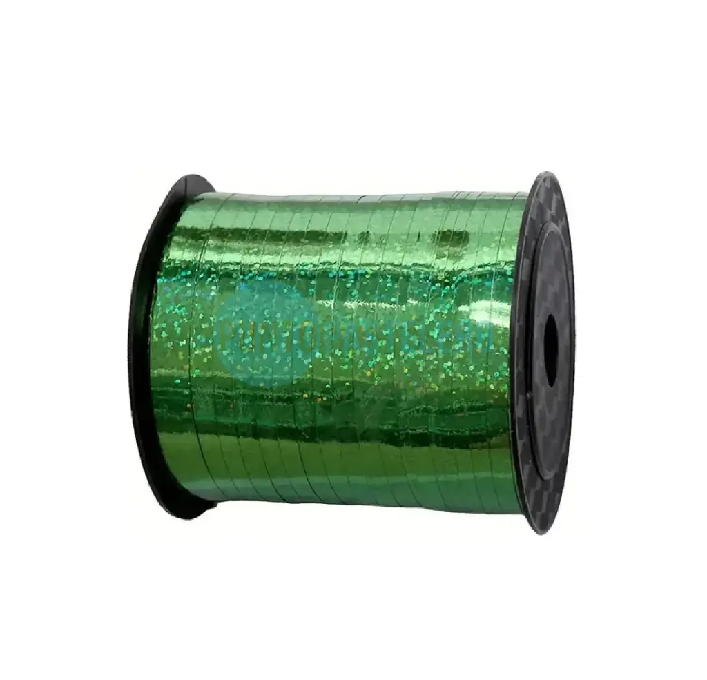 ROLLO CINTA PARA GLOBO HOLOGRAFICA VERDE (X 225 MT.)