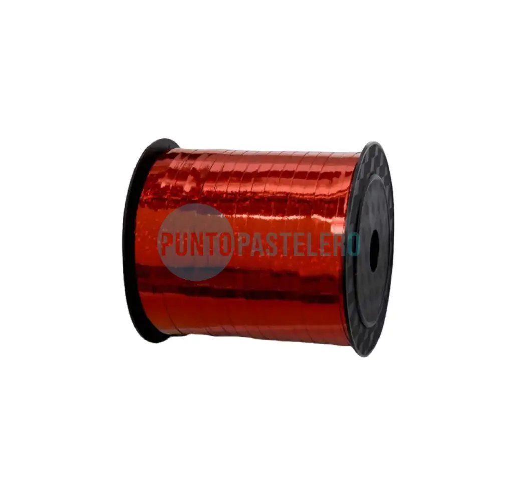 ROLLO CINTA PARA GLOBO HOLOGRAFICA ROJA (X 225 MT.)