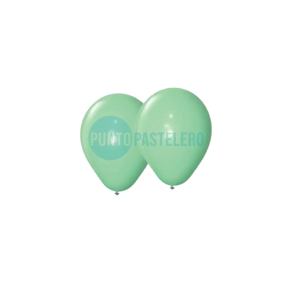 PACK GLOBO GLOBOX LISO 12" VERDE PASTEL (X 50 U.)