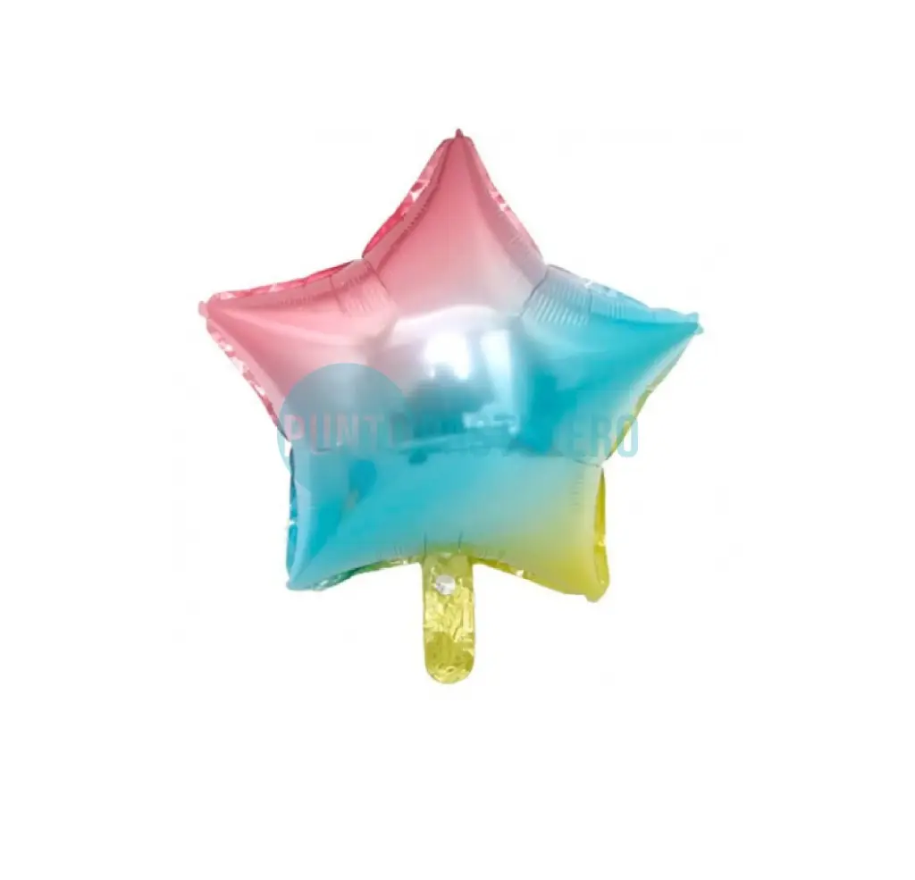 GLOBO OVNI METALIZADO 18" ESTRELLA RAINBOW (APTO HELIO)