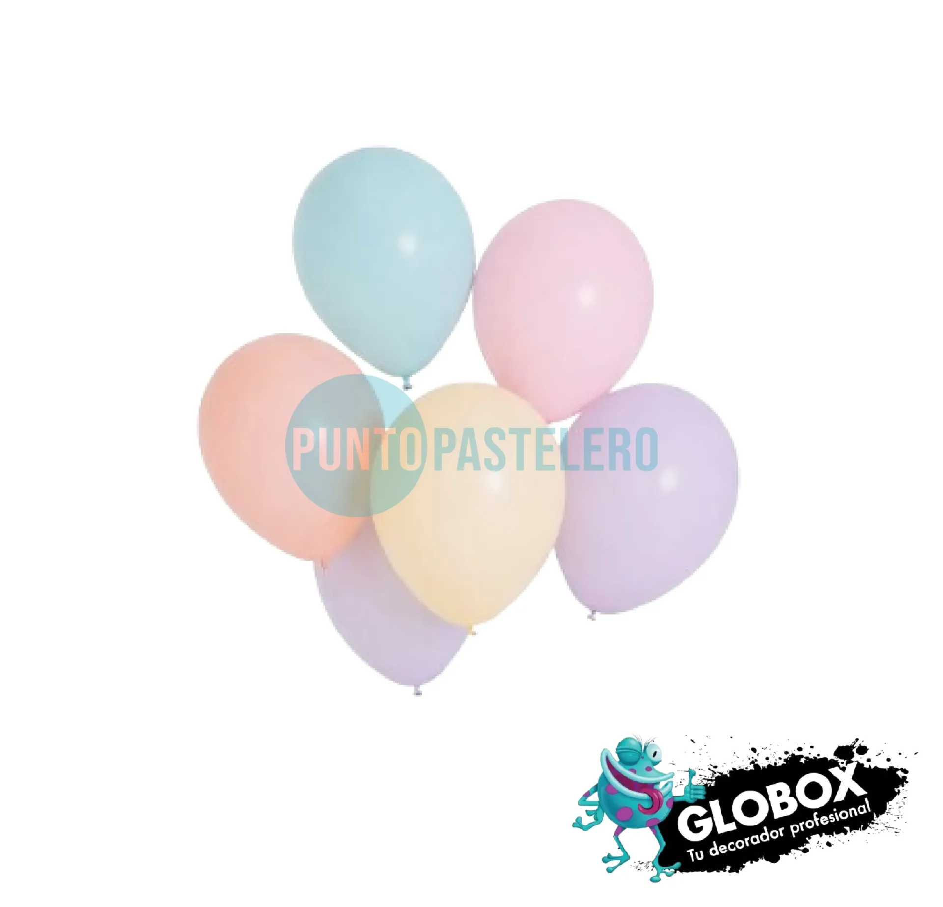PACK GLOBOX LATEX 5" MULTICOLOR PASTEL (X 50 U.)