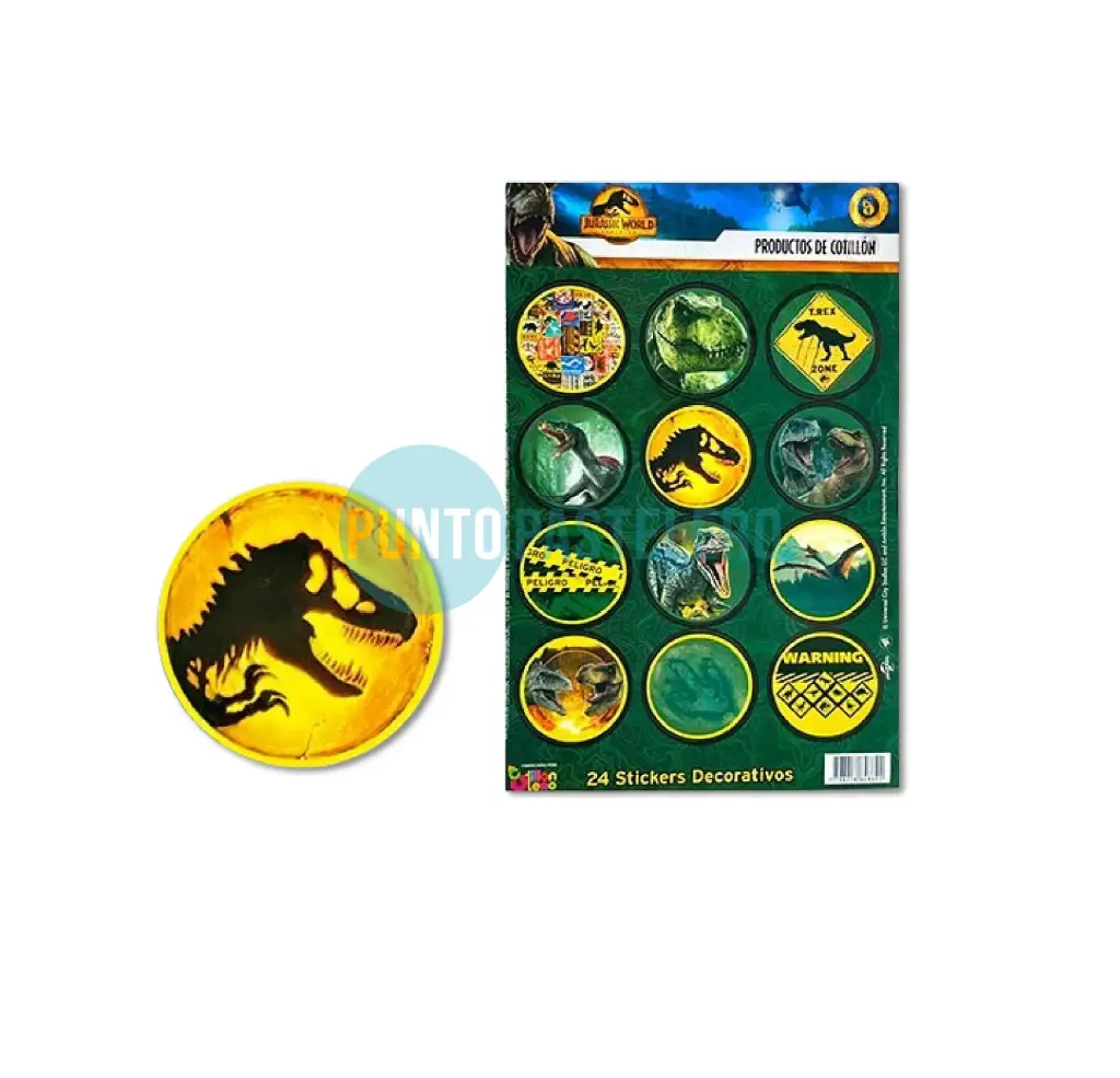 STICKERS JURASIC WORLD DINOSAURIOS (24 U.)