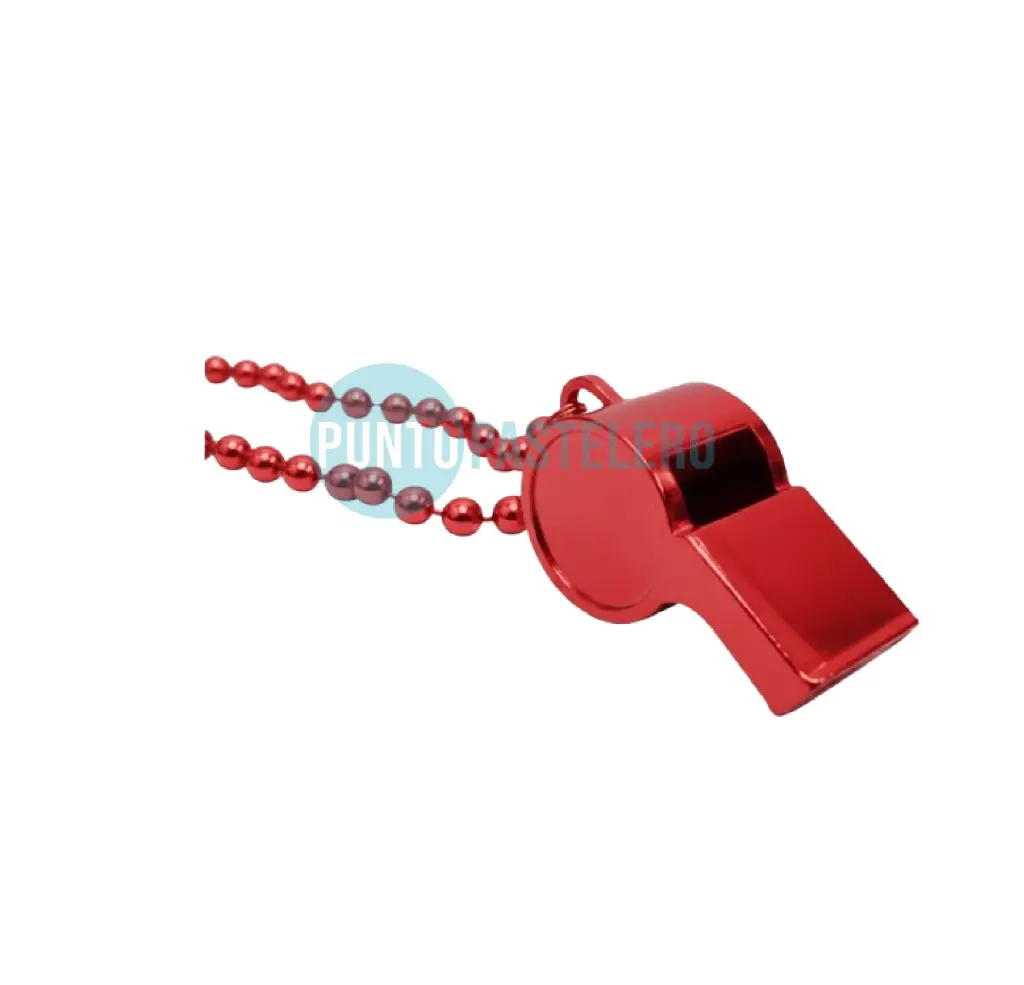COLLAR METALIZADO ROJO CON SILBATO
