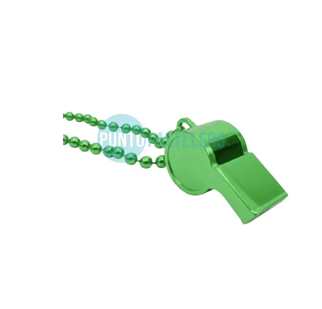 COLLAR METALIZADO VERDE CON SILBATO