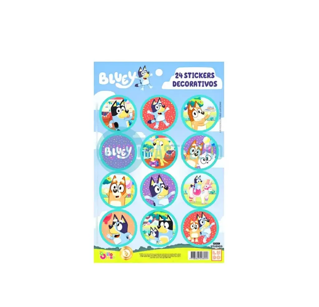 STICKERS EN PLANCHA BLUEY (24 U.)