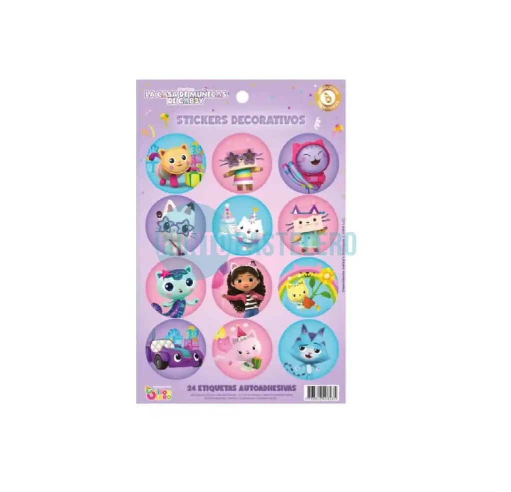 STICKERS EN PLANCHA GABBYS DOLLHOUSE (24 U.)