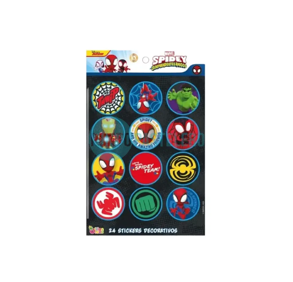 STICKERS EN PLANCHA SPIDEY (24 U.)
