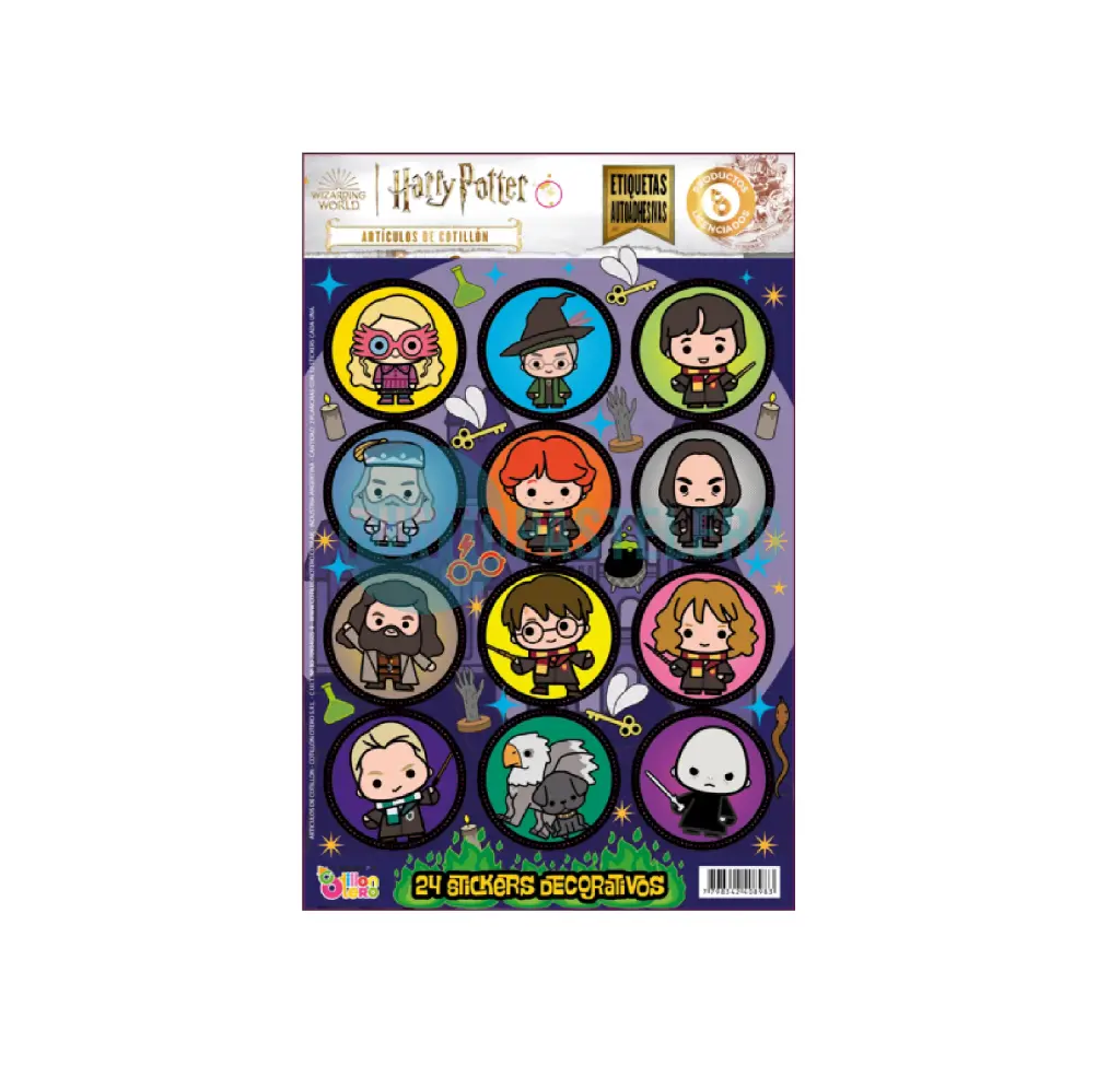 STICKERS EN PLANCHA HARRY POTTER (24 U.)