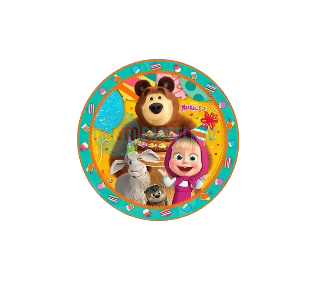 PLATO POLIPAPEL MASHA Y EL OSO (8 U.)