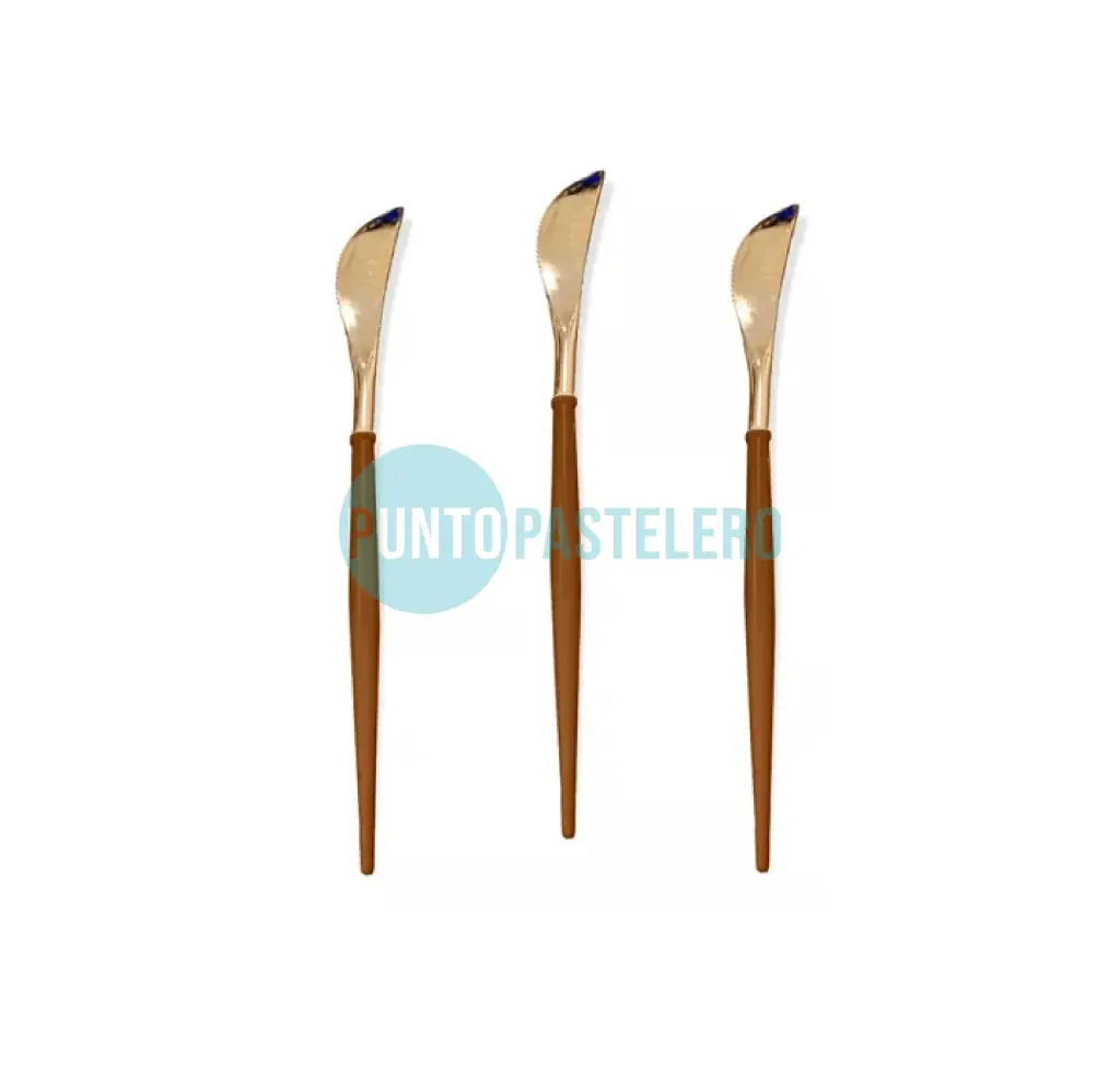 CUCHILLO SIMIL MADERA SOPHIE DORADO (X 6 U.)