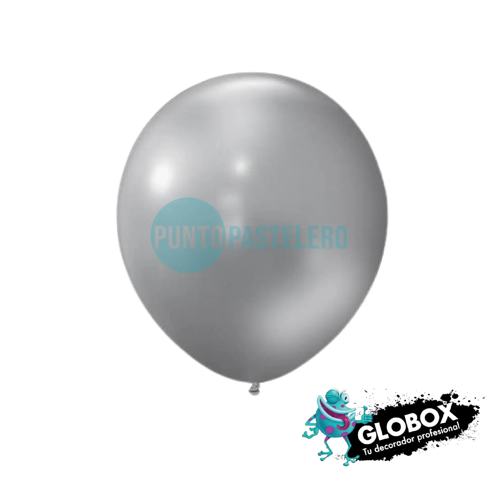 PACK GLOBO GLOBOX PERLADO 18" PLATA (X 10 U.)